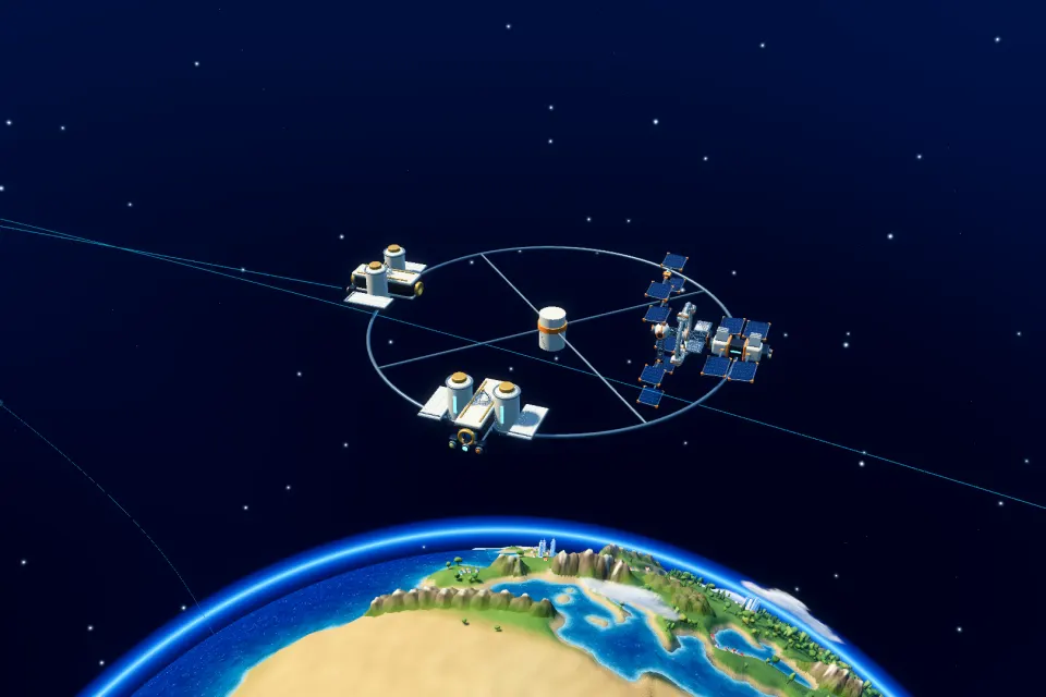 The orbital station: a ring of depots, habitats and a shipyard above Earth